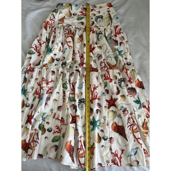 NEW Commense Coral Beach Crop Top & Skirt Tiered Maxi Set Women’s Sz L Resort - Picture 10 of 12